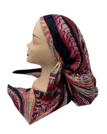 Cherie SP269RD Red Multi Swirl Pre-Tied Open Back Bandanna myselflingerie.com